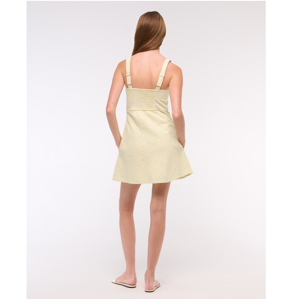 Abercrombie & Fitch V-Neck Linen-Blend Mini Dress - Picture 6 of 6
